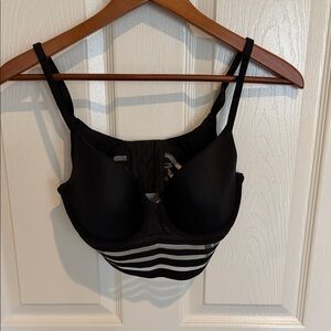 Victoria's Secret Black and Mesh Striped Bra